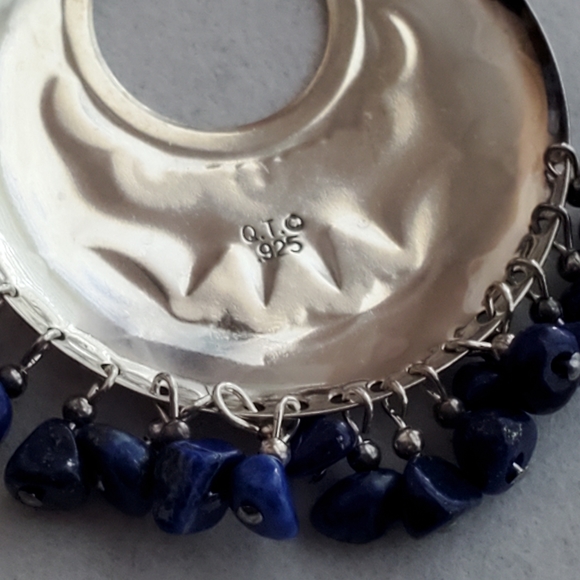 Sterling Silver Lapis Lazuli Gemstone Bead Necklace QT - Picture 10 of 16